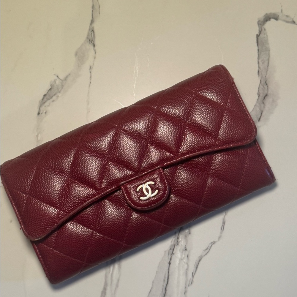 Red Chanel Wallet Long